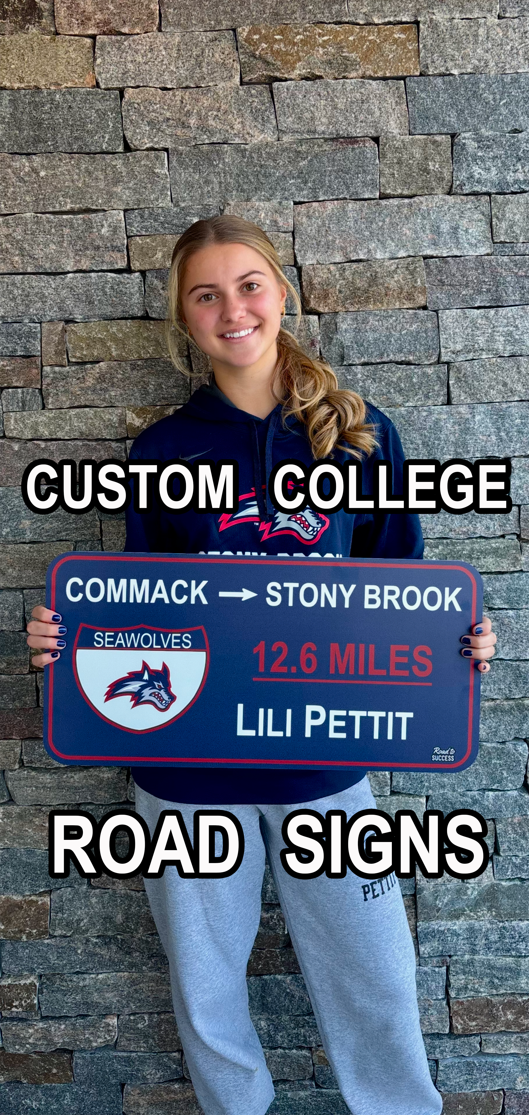 Custom College Road Sign - Regular Size