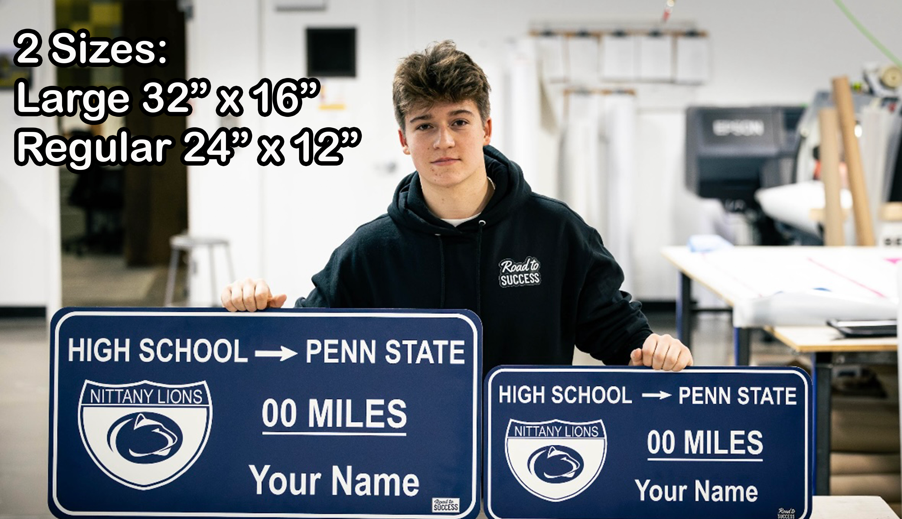 Custom College Road Sign - Regular Size